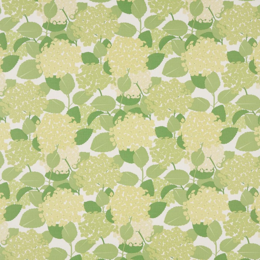 Schumacher 177584 Full Bloom Hydrangea Fabric in Green