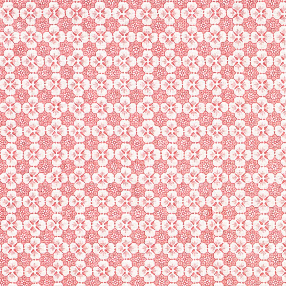 Schumacher 177602 Palisades Floret Fabric in Pink