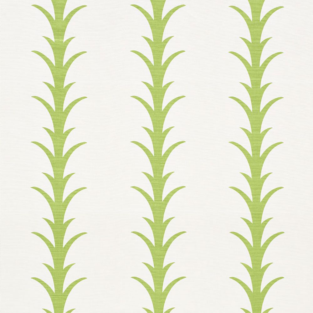 Schumacher 177631 Acanthus Stripe Fabric in Leaf