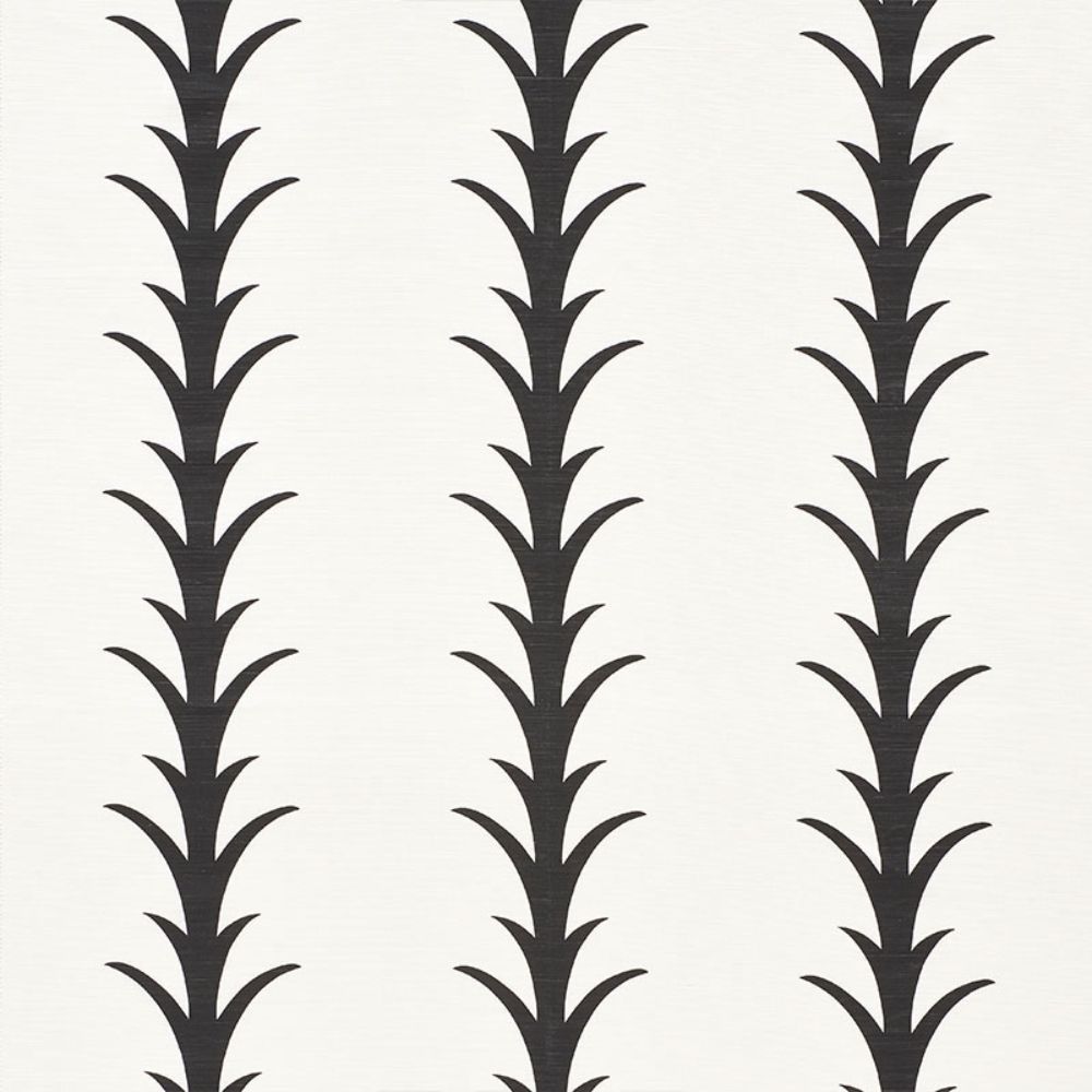 Schumacher 177632 Acanthus Stripe Fabric in Carbon