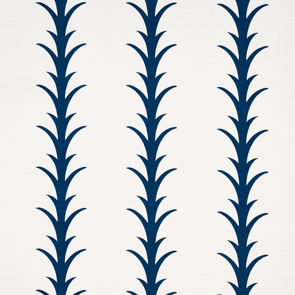 Schumacher 177635 Acanthus Stripe Fabric in Navy