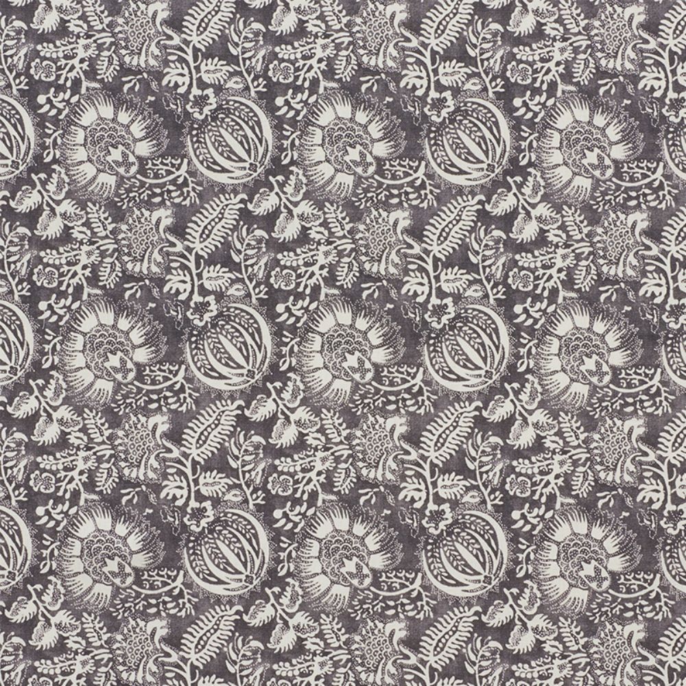 Schumacher 177691 Pomegranate Print Fabric in Charcoal