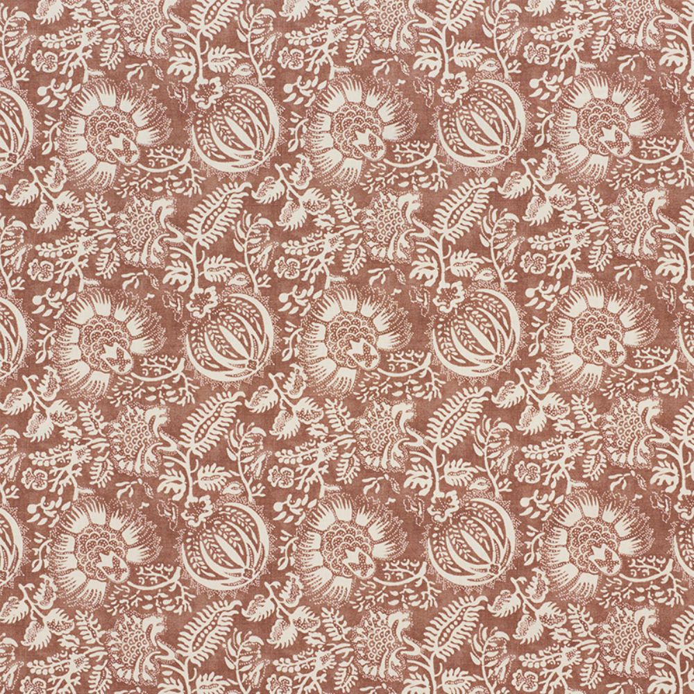 Schumacher 177692 Pomegranate Print Fabric in Russet