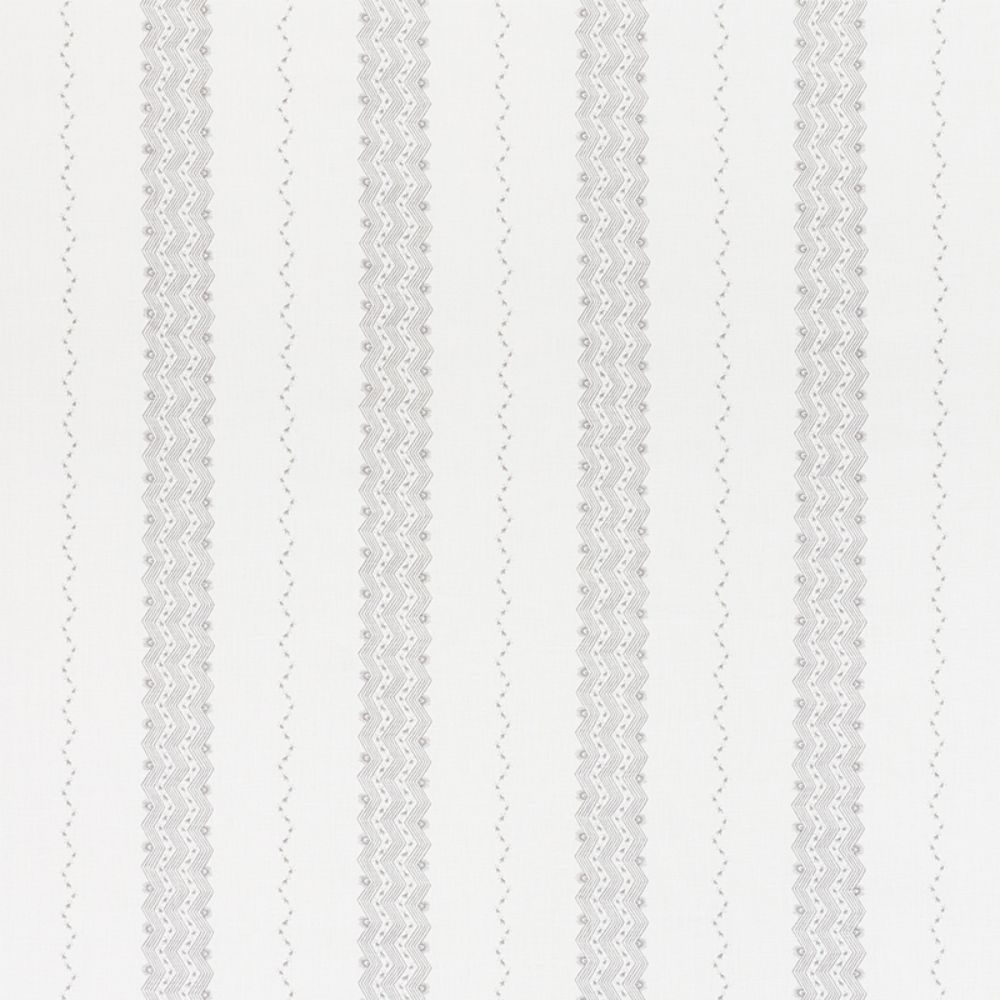 Schumacher 177701 Nauset Stripe Fabric in Grey