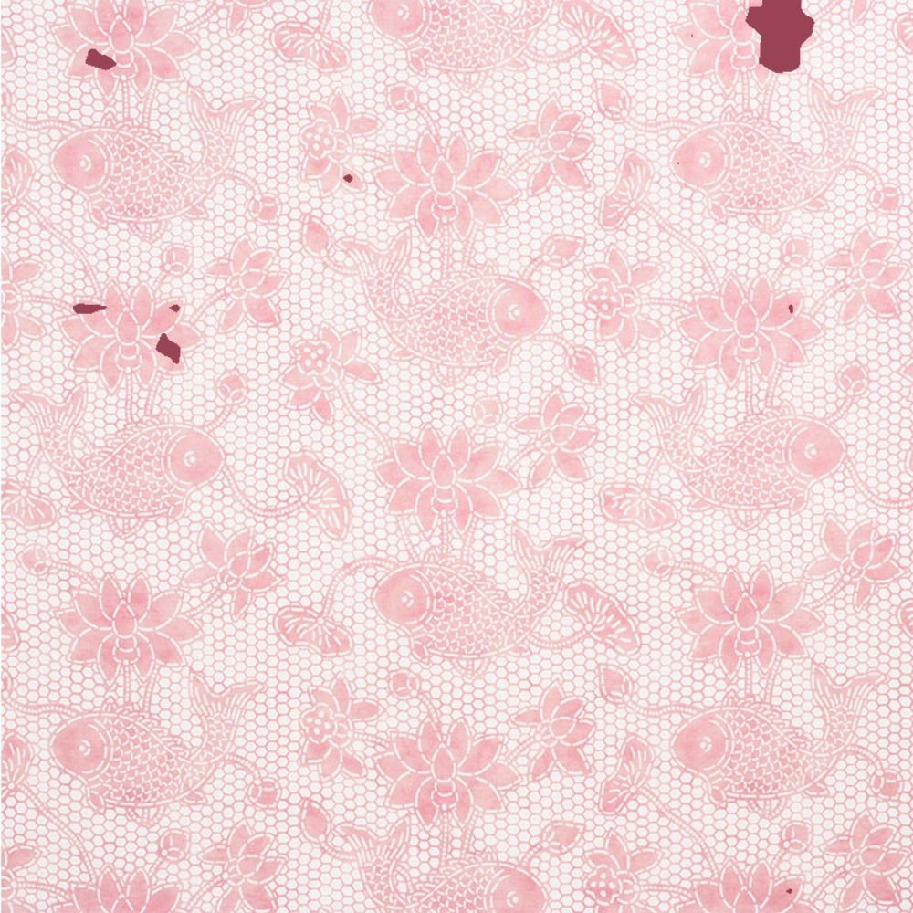 Schumacher 177792 Lotus Batik Fabric in Pink