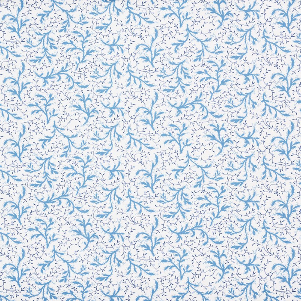 Schumacher 177832 Sprig Fabric in Afternoon Blue
