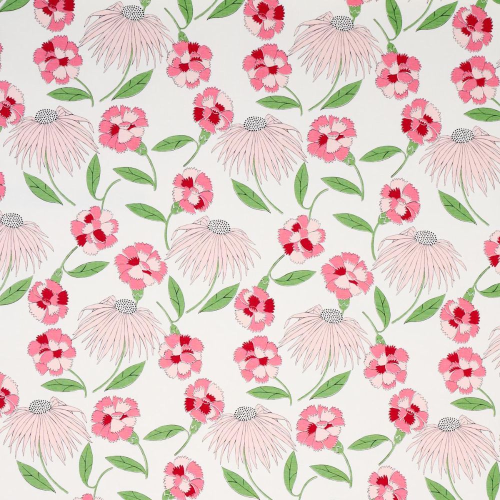 Schumacher 177853 Full Bloom Bouquet Toss Fabric in Pepper Berry