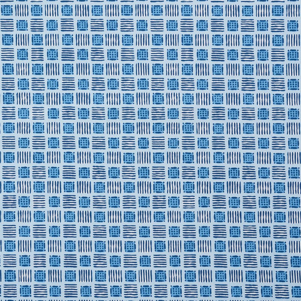 Schumacher 177863 Mottley Grid Fabric in Cottage Blue