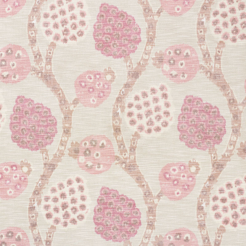 Schumacher 177990 New-Traditional Collection Annabel Warp Print Fabric  in Rose
