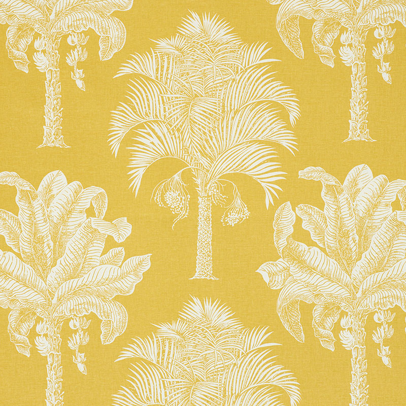 Schumacher 178001 New-Traditional Collection Grand Palms Fabric  in Gold