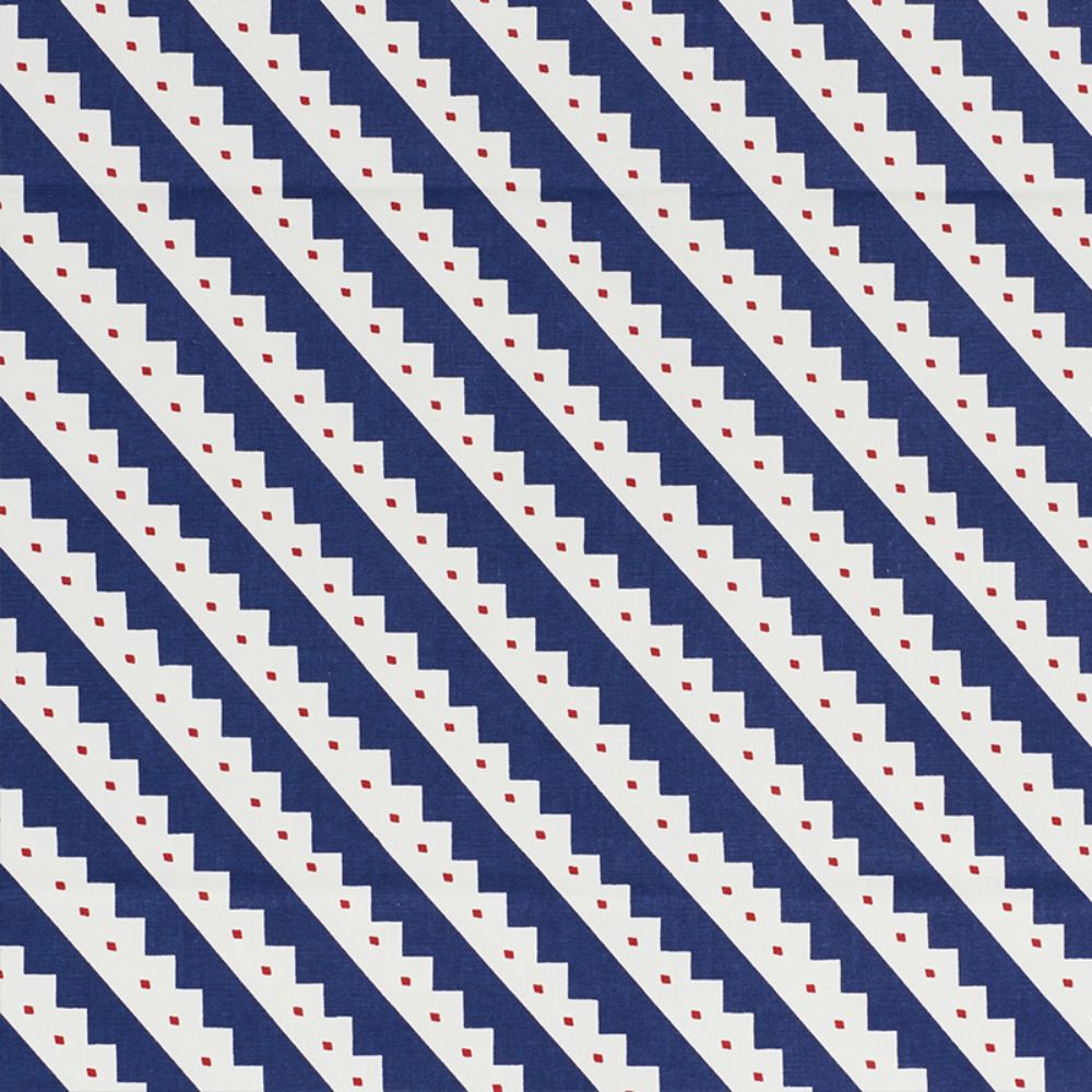 Schumacher 178022 Zeppelin Fabric in Blue