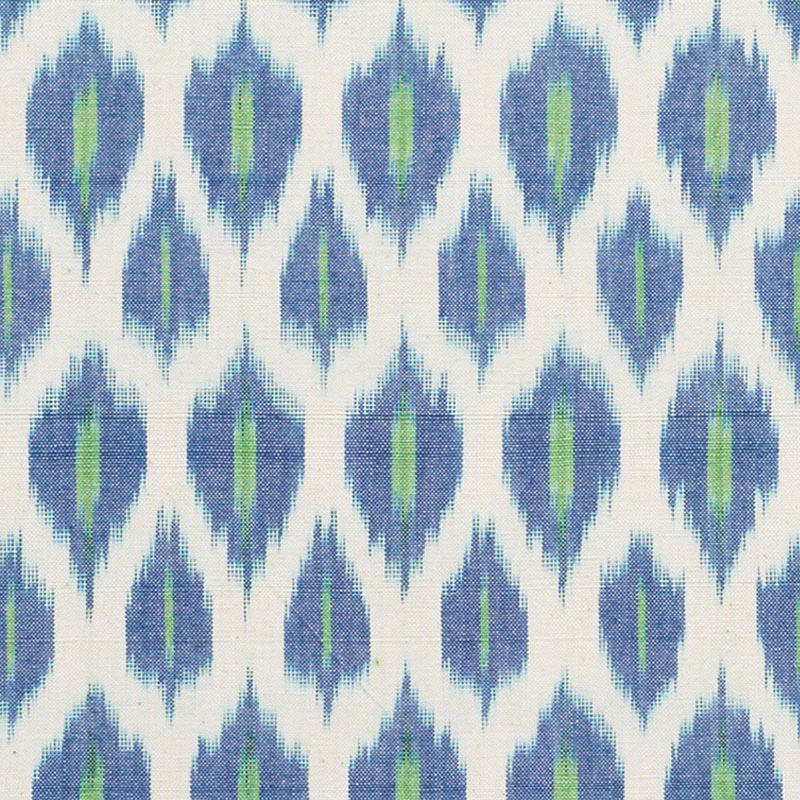 Schumacher 178060 Free-Spirit Collection Presidio Ikat Fabric  in Peacock