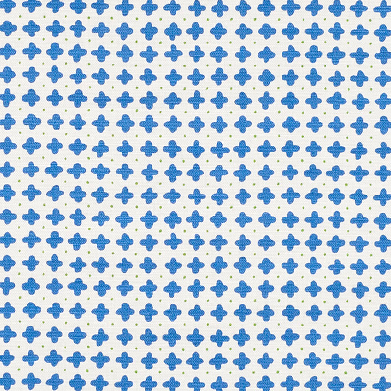 Schumacher 178240 Vera-Neumann Collection Polka Fabric  in Blue