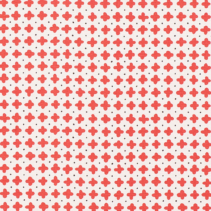 Schumacher 178241 Vera-Neumann Collection Polka Fabric  in Red