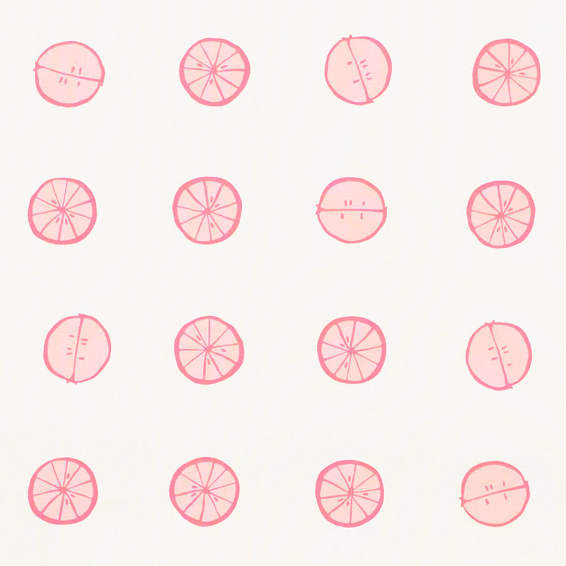 Schumacher 178261 Vera-Neumann Collection Lemonade Fabric  in Grapefruit