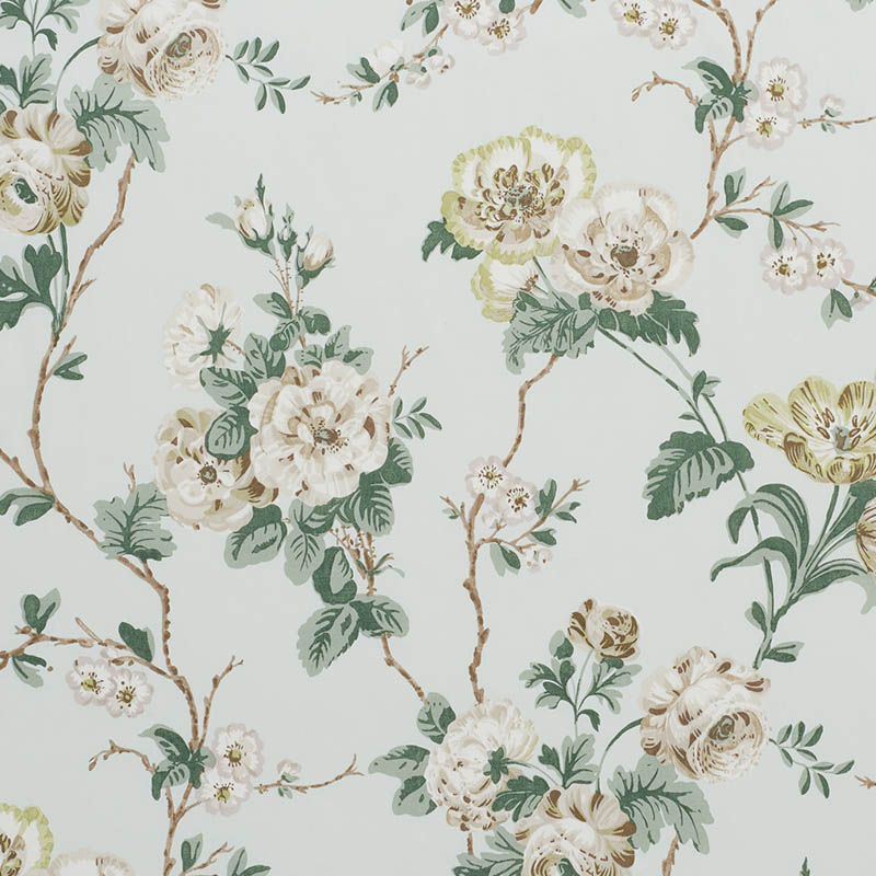 Schumacher 178402 Gazebo-By-Veere-Grenney Collection Betty Chintz Fabric  in Celadon