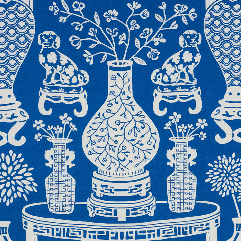 Schumacher 178550 HELLENE Fabric in BLUE