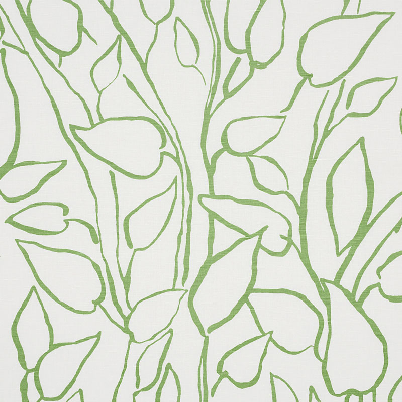 Schumacher 178701 Freehand Collection Solandra Vine Fabric  in Leaf