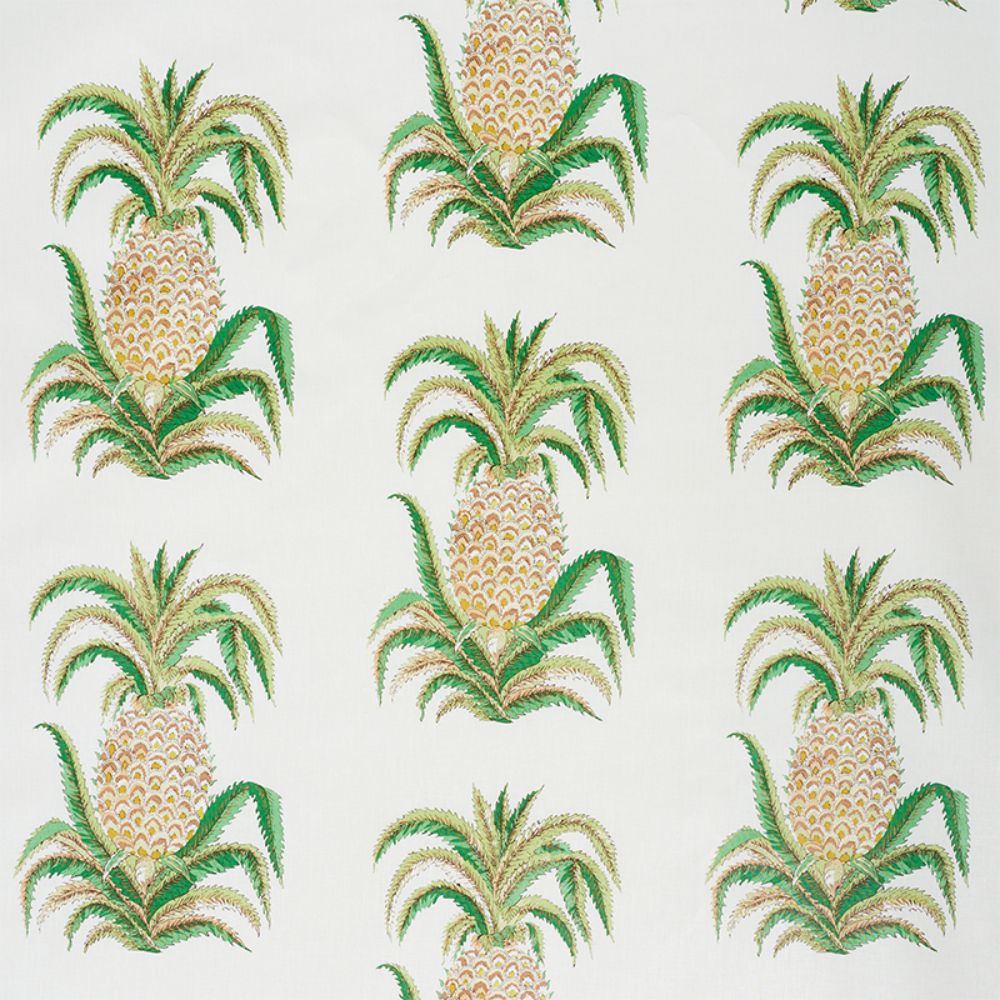 Schumacher 178800 Pineapples Chintz Fabric in Ivory