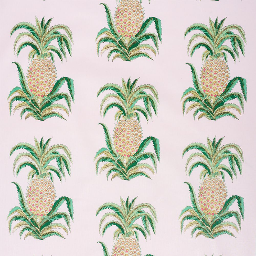 Schumacher 178802 Pineapples Chintz Fabric in Blush