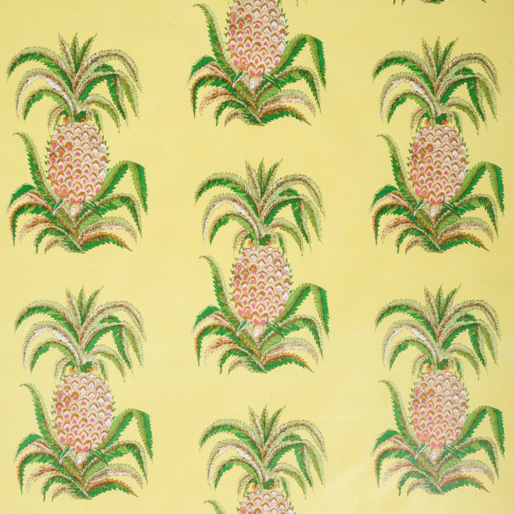 Schumacher 178803 Pineapples Chintz Fabric in Yellow