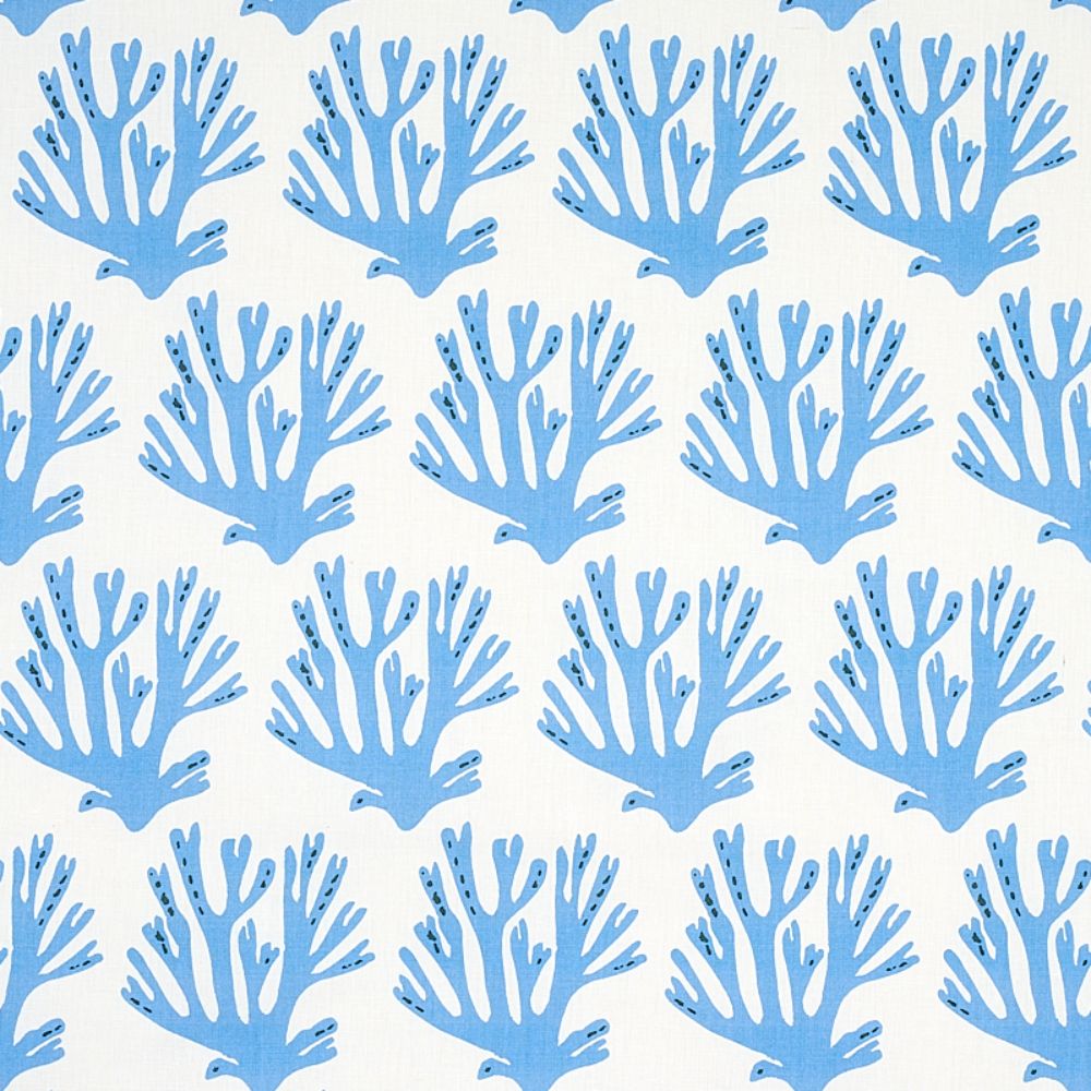 Schumacher 179100 Coral Fabric in Blue