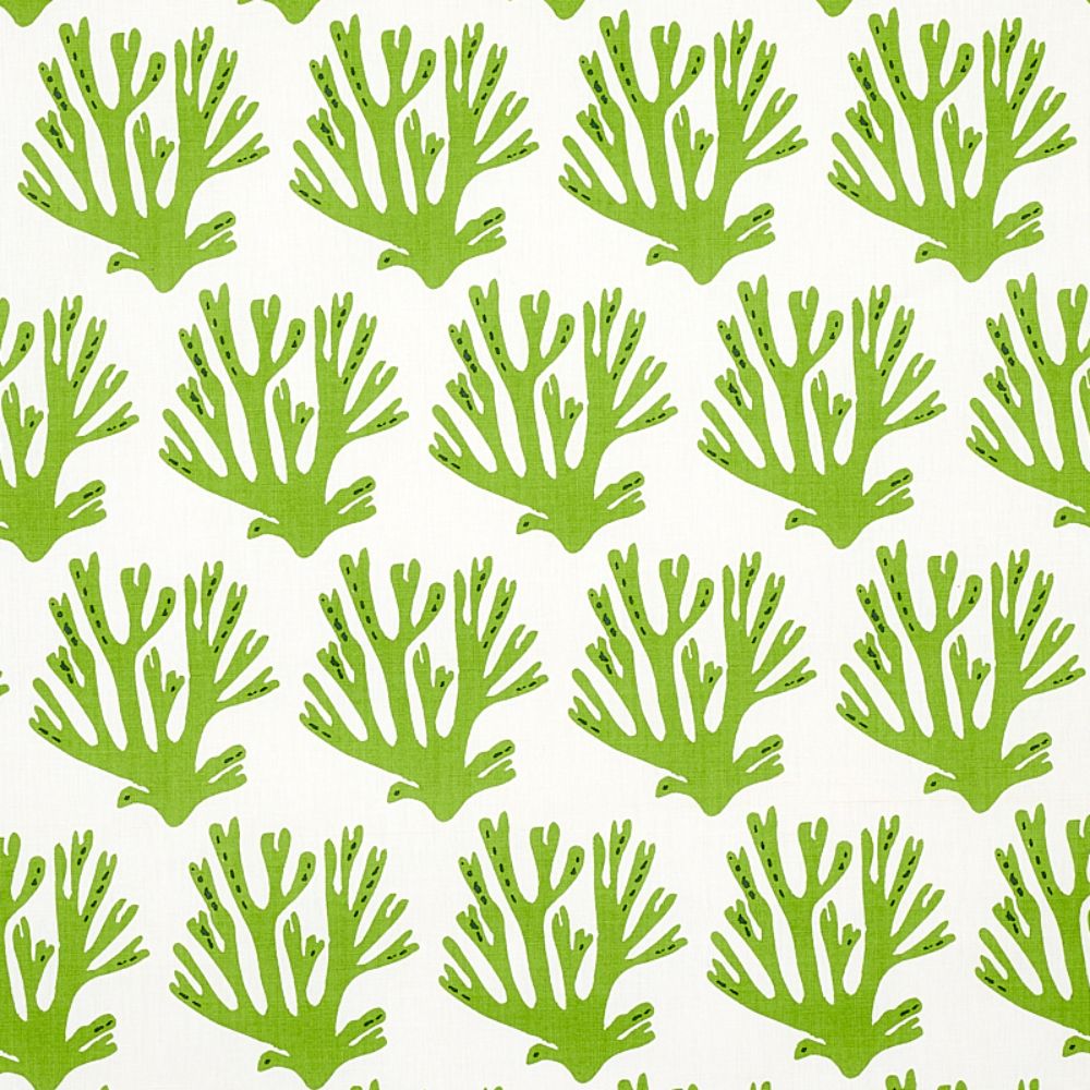 Schumacher 179101 Coral Fabric in Green