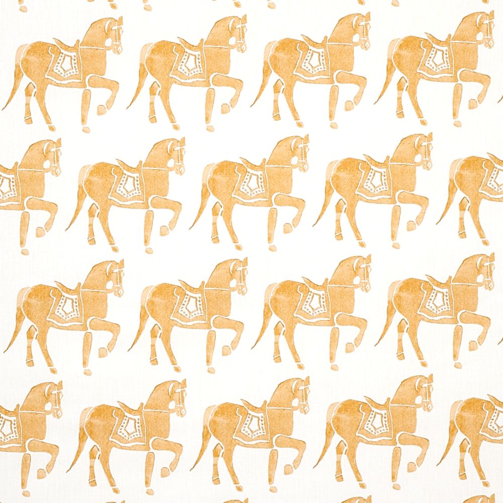 Schumacher 179131 Marwari Horse Fabric in Mustard
