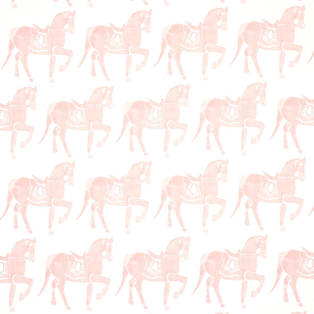 Schumacher 179132 Marwari Horse Fabric in Pink