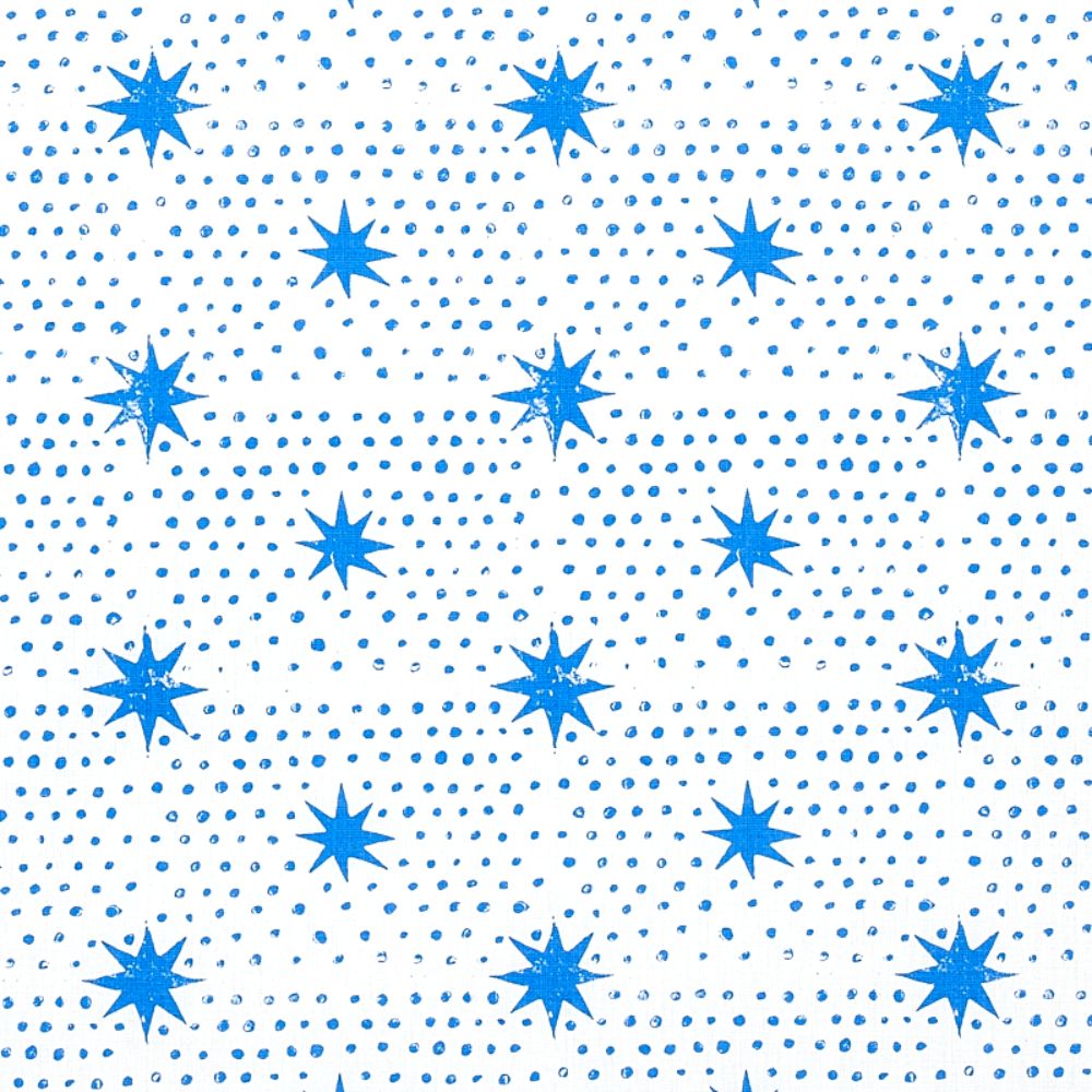Schumacher 179160 Spot & Star Fabric in Blue
