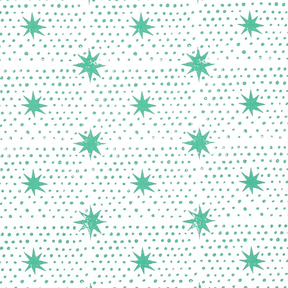 Schumacher 179161 Spot & Star Fabric in Sea Glass