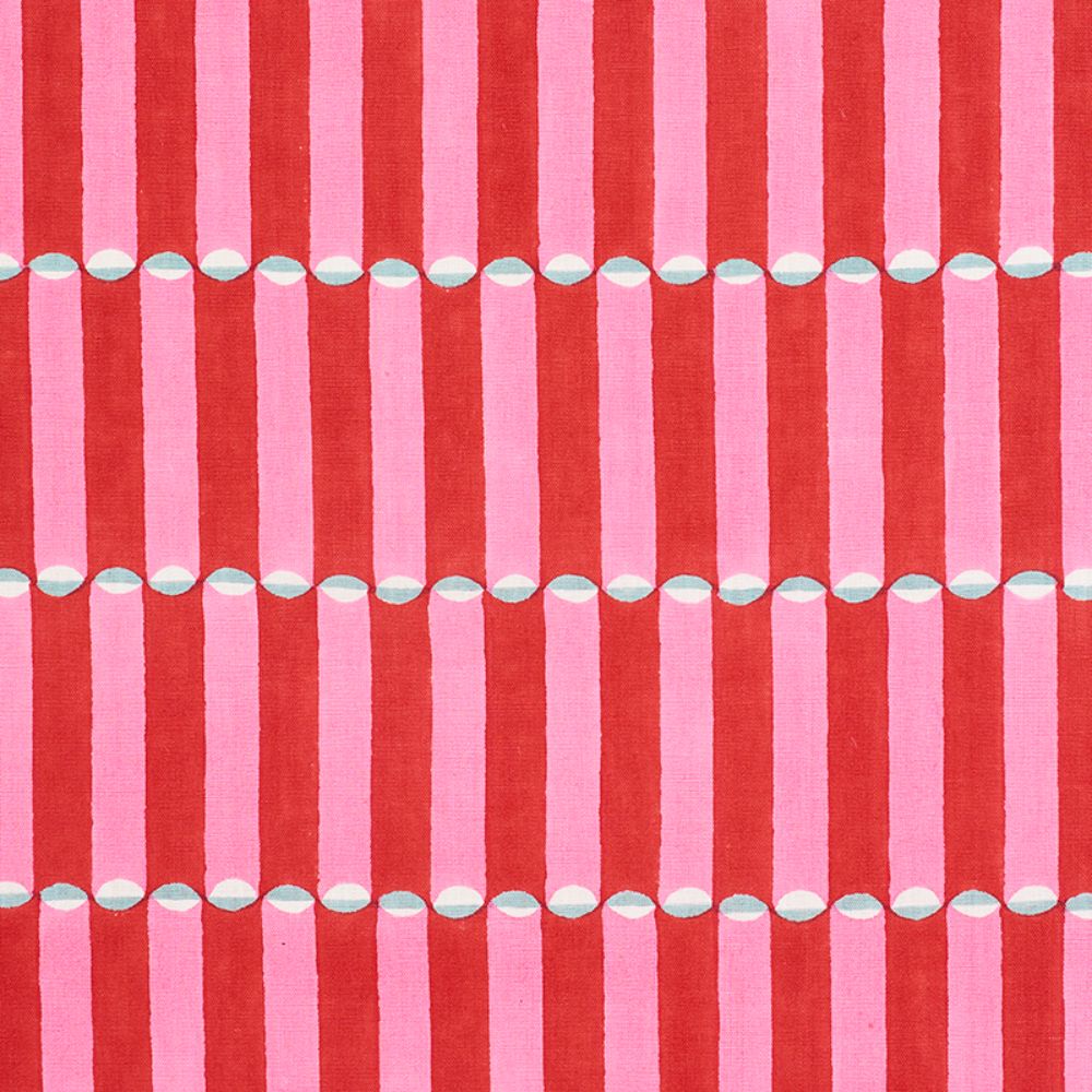 Schumacher 179280 Luna Fabric in Pink & Red