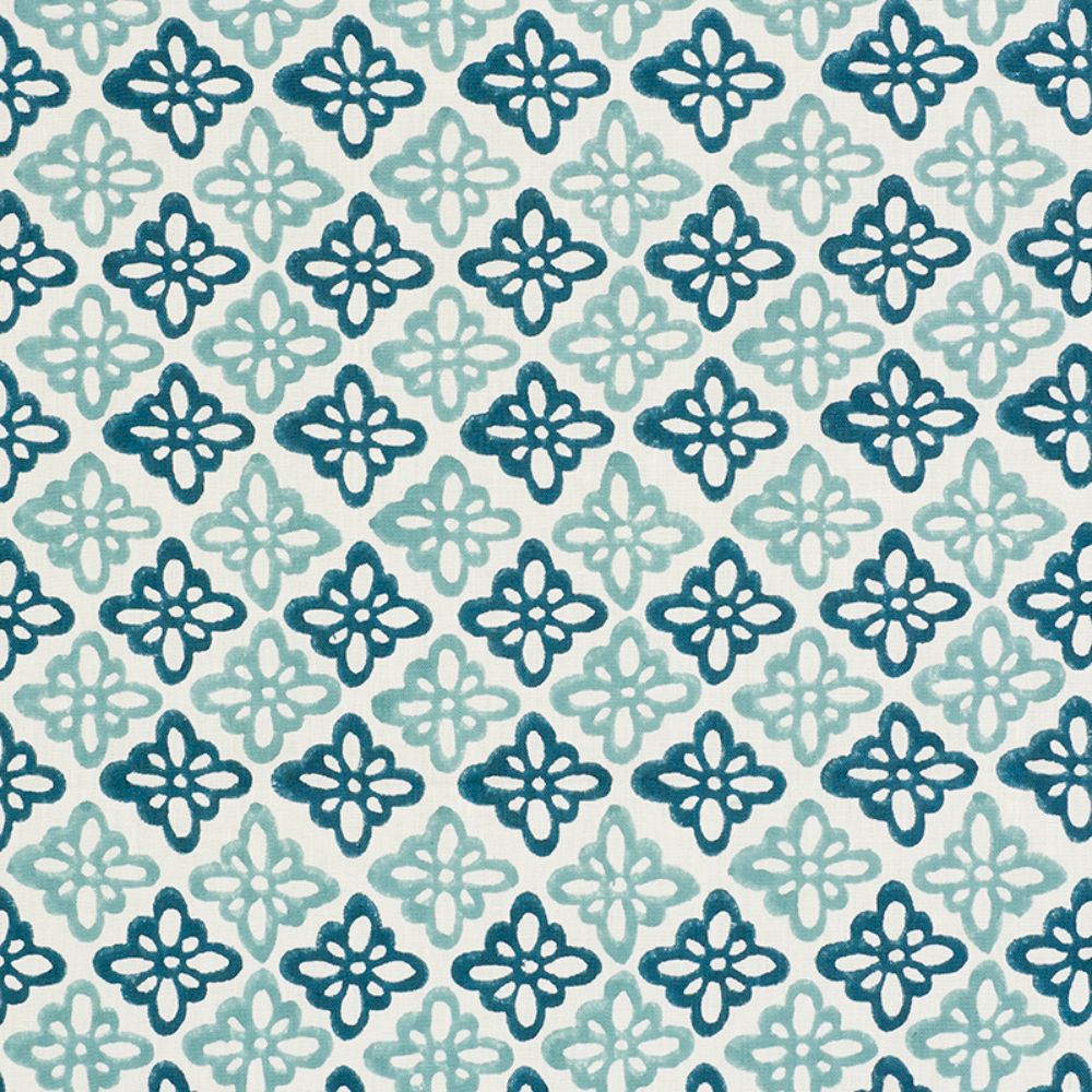 Schumacher 179301 Pattee Fabric in Blue