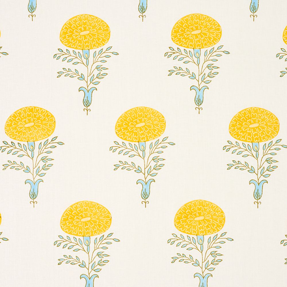 Schumacher 179320 Marigold Fabric in Yellow