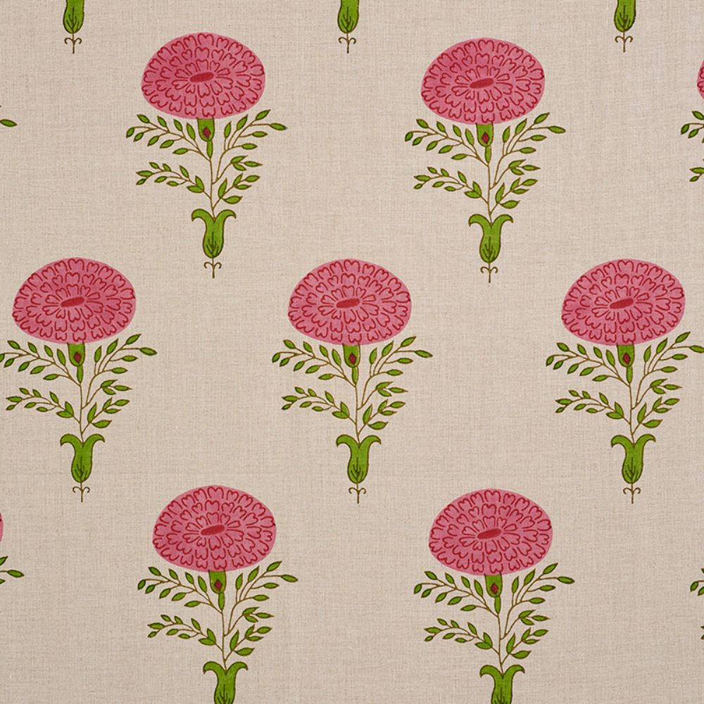 Schumacher 179321 Marigold Fabric in Pink