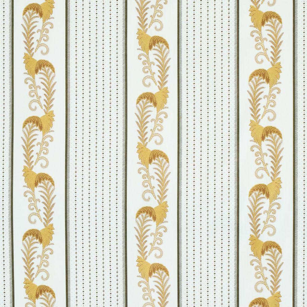 Schumacher 179380 Aleksy Stripe Fabric in Neutral