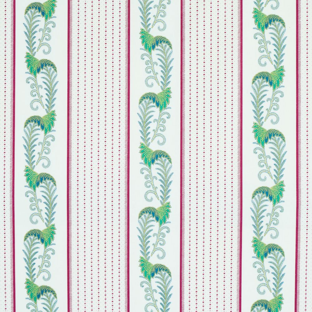 Schumacher 179382 Aleksy Stripe Fabric in Plum