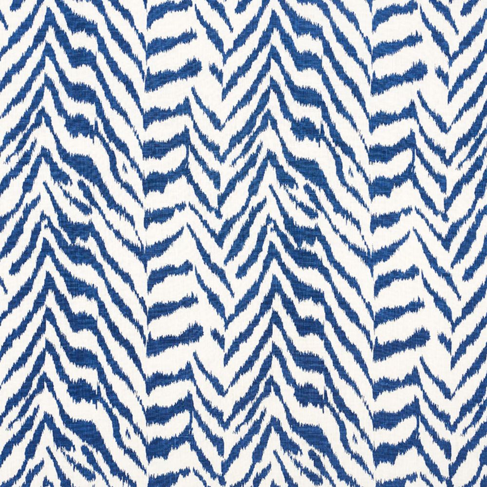 Schumacher 179412 Quincy Hand Print Fabric in Blue