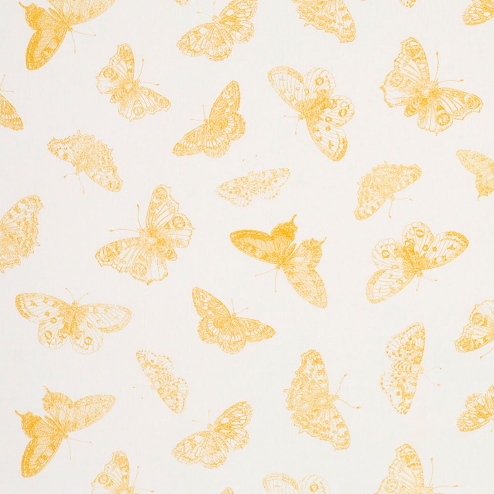 Schumacher 179431 Burnell Butterfly Fabric in Yellow