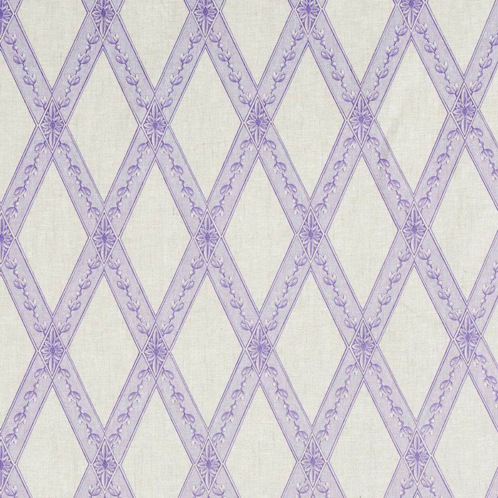 Schumacher 179462 Les Losanges Toile Fabric in Iris