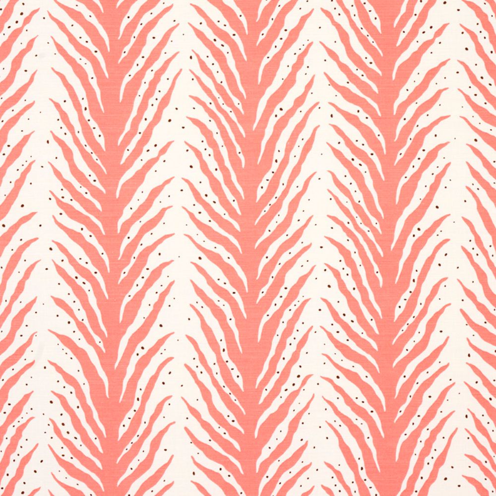 Schumacher 179482 Creeping Fern Fabric in Coral