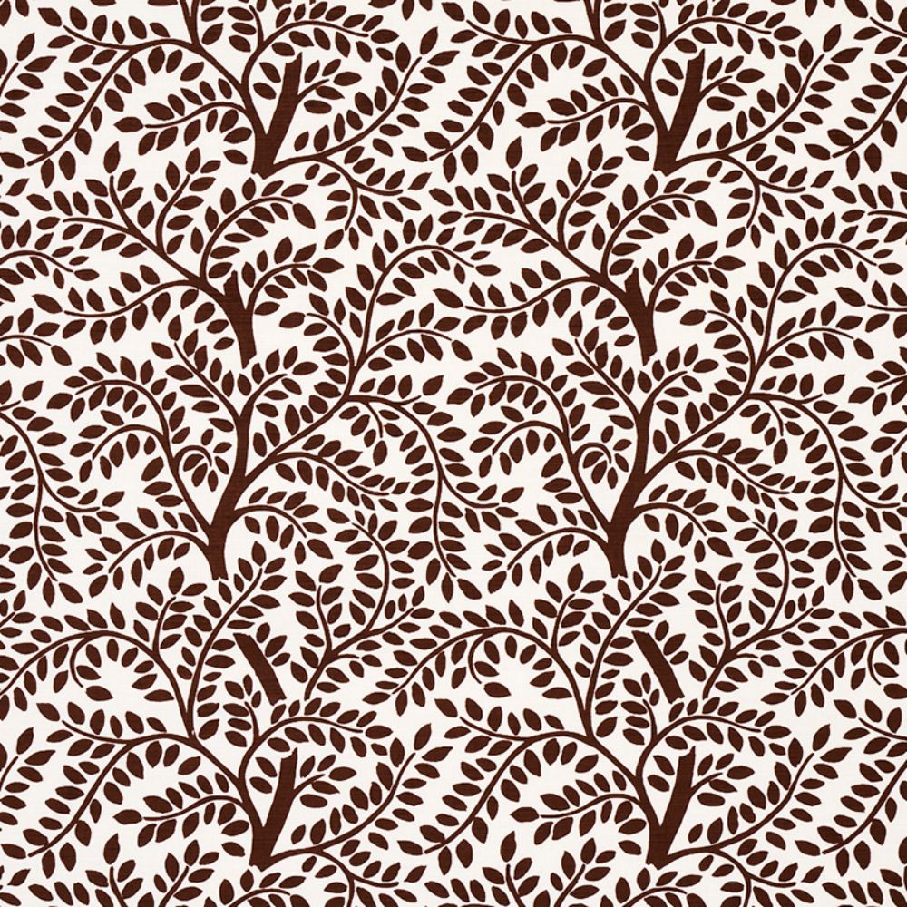 Schumacher 179502 Temple Garden Ii Fabric in Brown