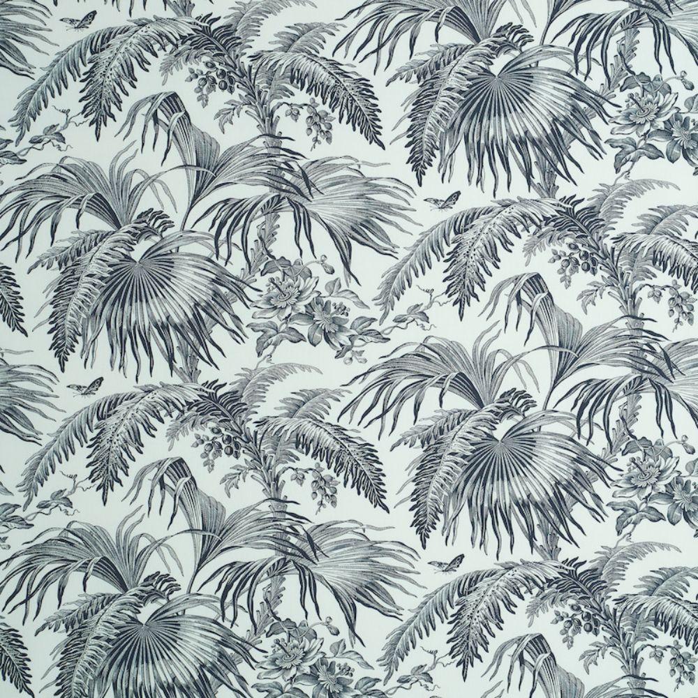 Schumacher 179511 Toile Tropique Fabric in Black