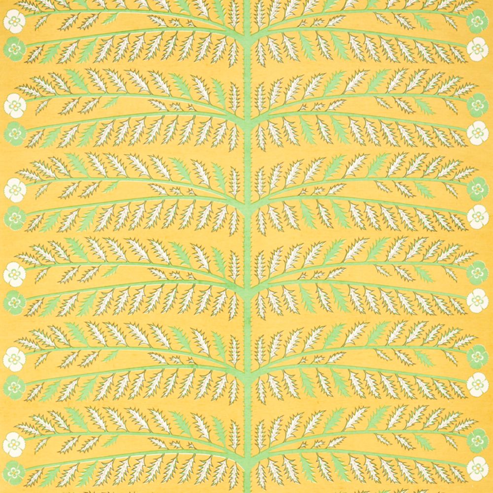 Schumacher 179532 Thistle Fabric in Mustard