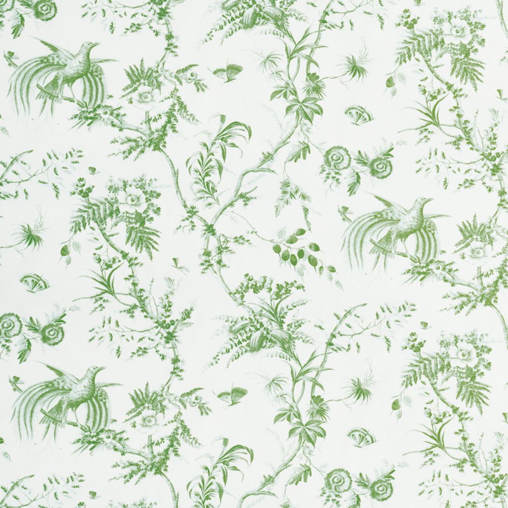 Schumacher 179571 Toile De La Prairie Fabric in Green