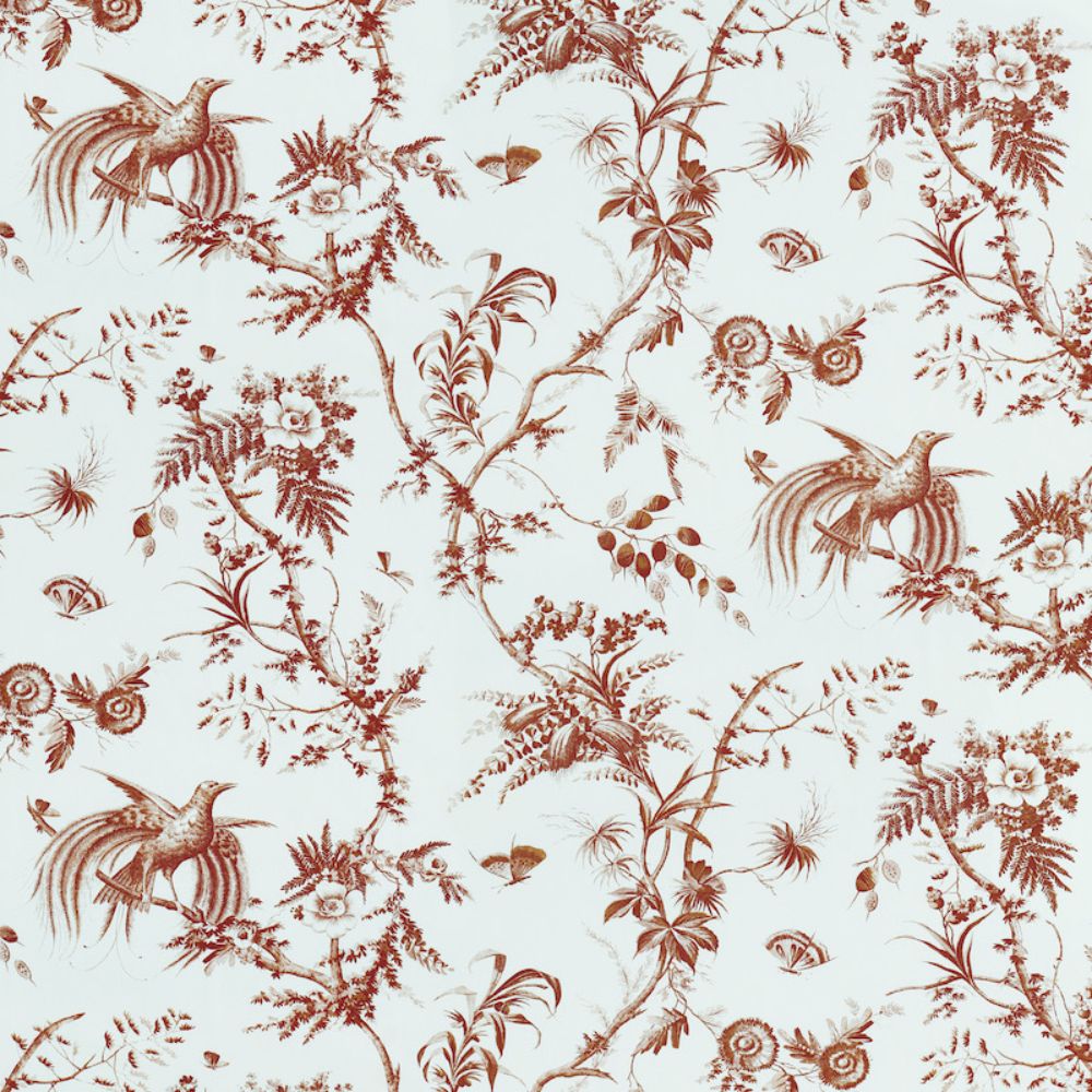 Schumacher 179572 Toile De La Prairie Fabric in Brown