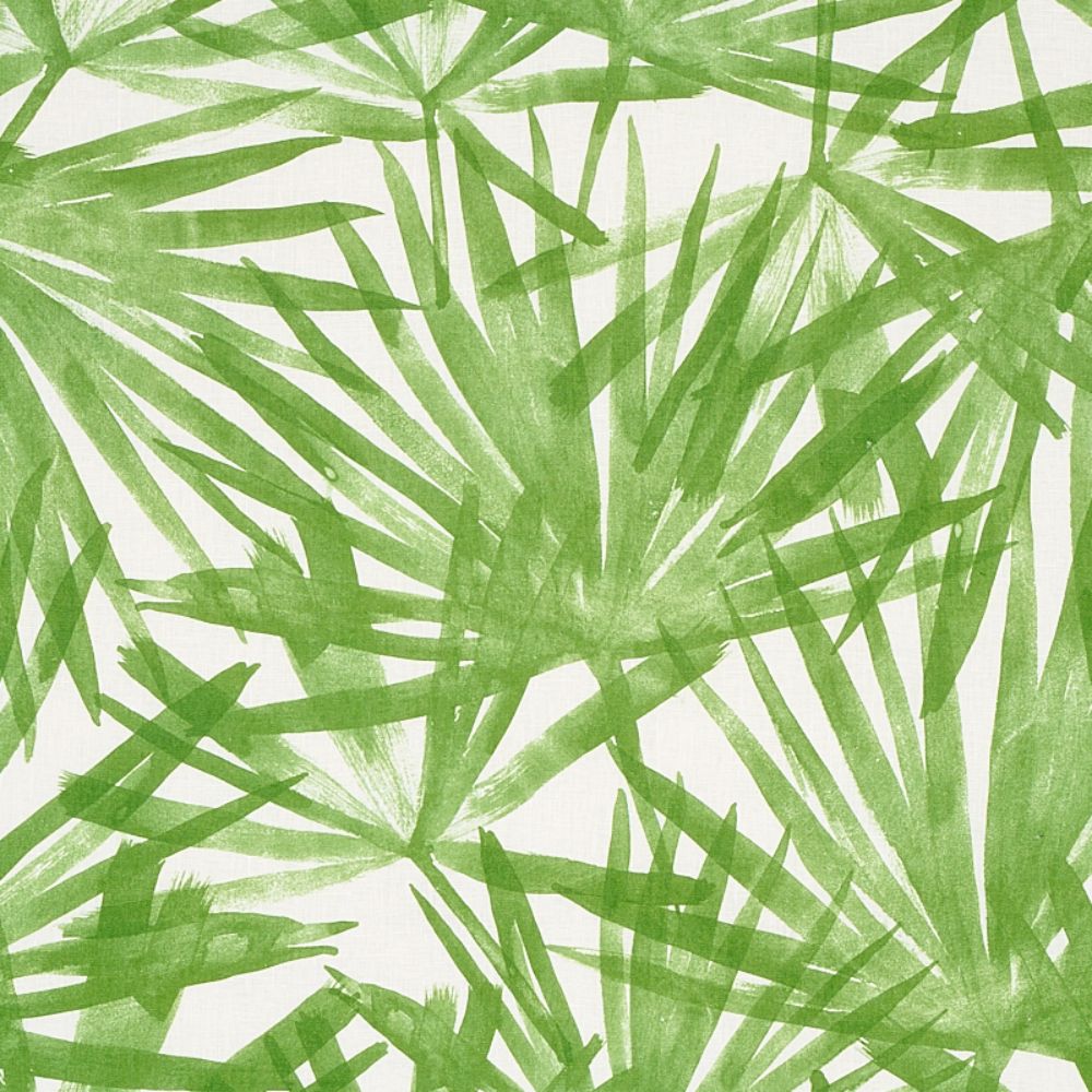 Schumacher 179601 Sunlit Palm Linen Fabric in Green