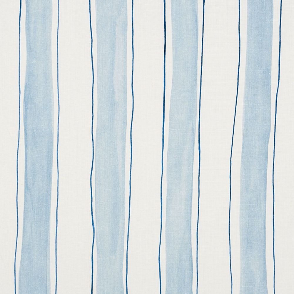 Schumacher 179700 Tracing Stripes Fabric in Sky