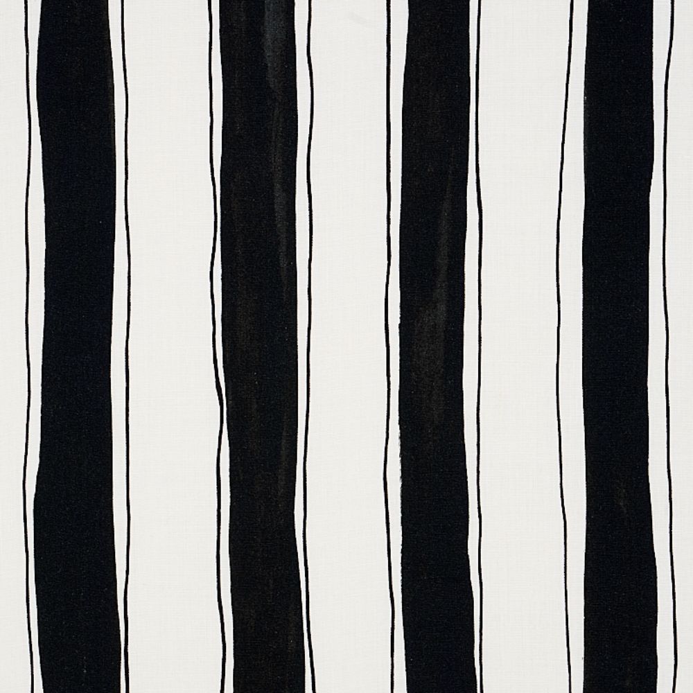Schumacher 179702 Tracing Stripes Fabric in Black