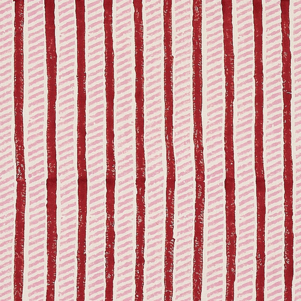 Schumacher 179762 Garden Path Hand Block Print Fabric in Iron & Rose